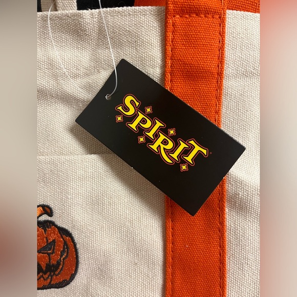 Spirit Halloween mini tote bags NWT orange pumpkin - Picture 3 of 5